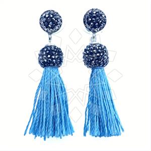 925 Sterling Silver Gem and Crystals Tassel Earring