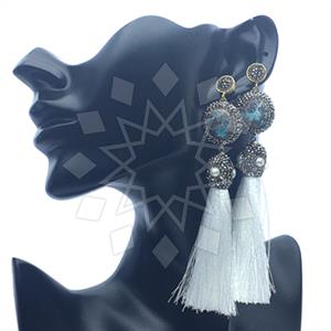 Fashion Gem and Crystals Tassel Earring