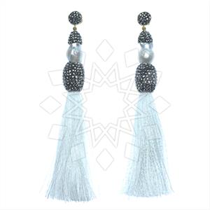 Fashion Gem and Crystals Tassel Earring