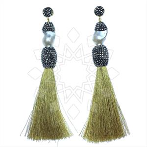 Fashion Gem and Crystals Tassel Earring