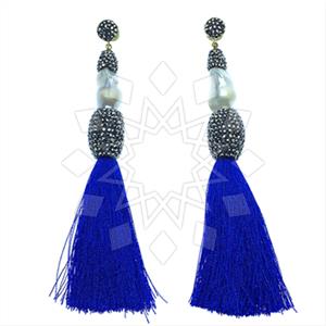 Fashion Gem and Crystals Tassel Earring