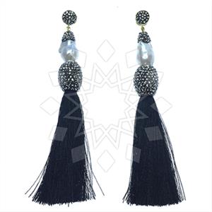 Fashion Gem and Crystals Tassel Earring