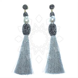 Fashion Gem and Crystals Tassel Earring