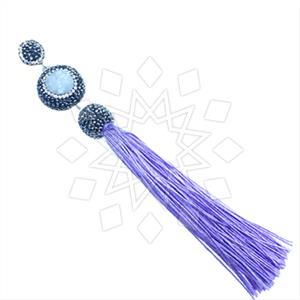 925 Sterling Silver Gem and Crystals Tassel Pendant