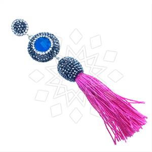 925 Sterling Silver Gem and Crystals Tassel Pendant