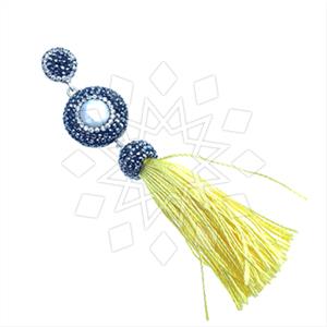 925 Sterling Silver Gem and Crystals Tassel Pendant