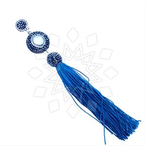 925 Sterling Silver Gem and Crystals Tassel Pendant