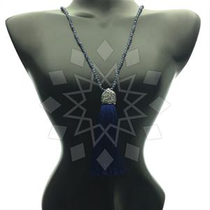Fashion Gem and Crystals Tassel Necklace