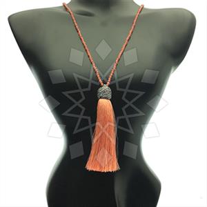 Fashion Gem and Crystals Tassel Necklace