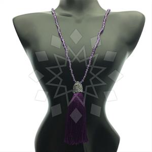 Fashion Gem and Crystals Tassel Necklace