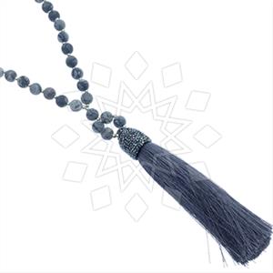 Fashion Gem and Crystals Tassel Necklace
