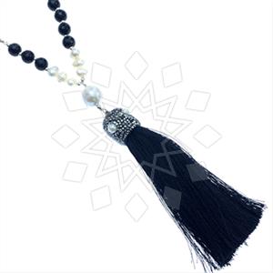 Fashion Gem and Crystals Tassel Necklace