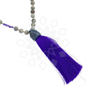 Fashion Gem and Crystals Tassel Necklace