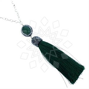 Fashion Gem and Crystals Tassel Necklace