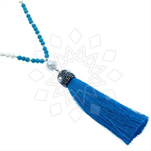 Fashion Gem and Crystals Tassel Necklace