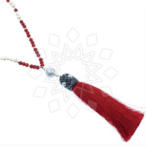 Fashion Gem and Crystals Tassel Necklace