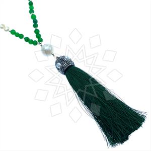 Fashion Gem and Crystals Tassel Necklace