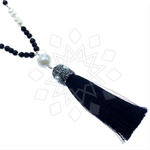 Fashion Gem and Crystals Tassel Necklace