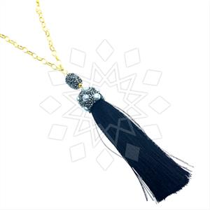 Fashion Gem and Crystals Tassel Necklace