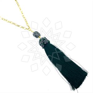 Fashion Gem and Crystals Tassel Necklace