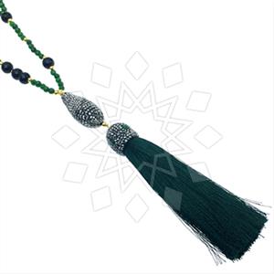 Fashion Gem and Crystals Tassel Necklace