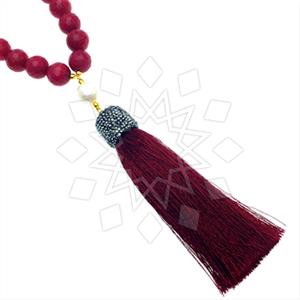 Fashion Gem and Crystals Tassel Necklace