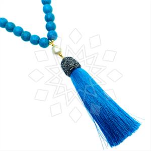 Fashion Gem and Crystals Tassel Necklace