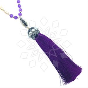 Fashion Gem and Crystals Tassel Necklace