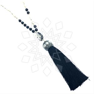 Fashion Gem and Crystals Tassel Necklace