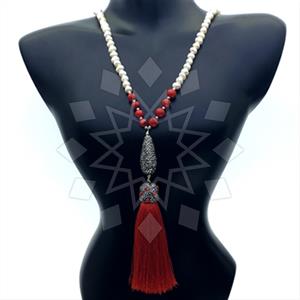 Fashion Gem and Crystals Tassel Necklace