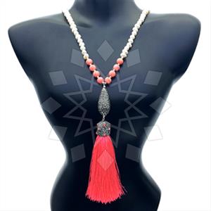 Fashion Gem and Crystals Tassel Necklace