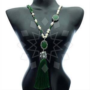 Fashion Gem and Crystals Tassel Necklace