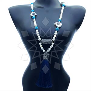 Fashion Gem and Crystals Tassel Necklace