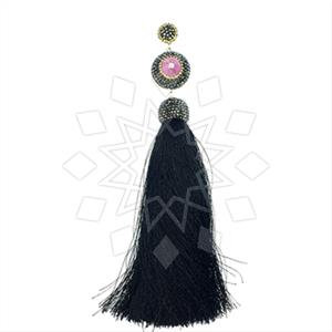925 Sterling Silver Gem and Crystals Tassel Pendant