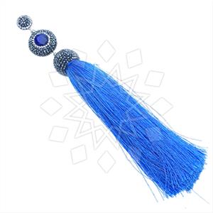 925 Sterling Silver Gem and Crystals Tassel Pendant