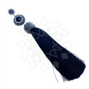 925 Sterling Silver Gem and Crystals Tassel Pendant