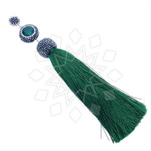 925 Sterling Silver Gem and Crystals Tassel Pendant