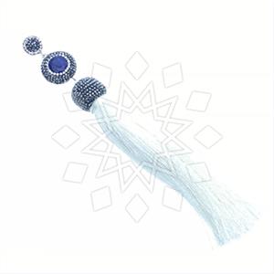 925 Sterling Silver Gem and Crystals Tassel Pendant
