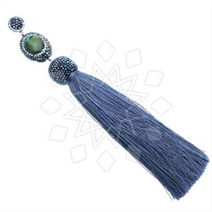 925 Sterling Silver Gem and Crystals Tassel Pendant