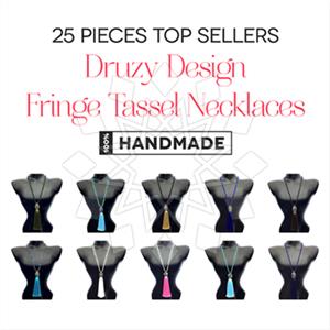 Fashion Gem and Crystals Tassel Necklace