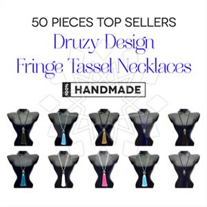 Fashion Gem and Crystals Tassel Necklace