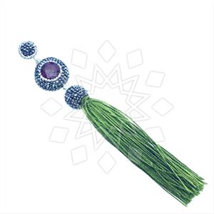 925 Sterling Silver Gem and Crystals Tassel Pendant