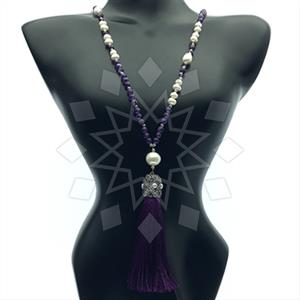 Fashion Gem and Crystals Tassel Necklace