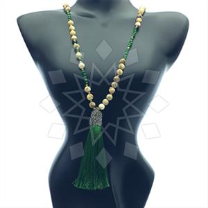 Fashion Gem and Crystals Tassel Necklace
