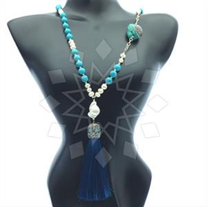 Fashion Gem and Crystals Tassel Necklace