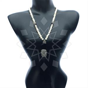 Gemstone and Bead Gem and Crystals Tassel Necklace