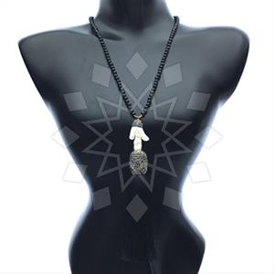 Gemstone and Bead Gem and Crystals Tassel Necklace