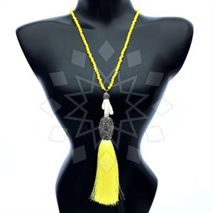 Gemstone and Bead Gem and Crystals Tassel Necklace