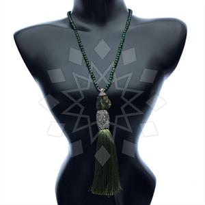 Fashion Gem and Crystals Tassel Necklace