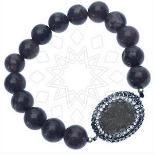 925 Sterling Silver Gem and Crystals Beaded Bracelet